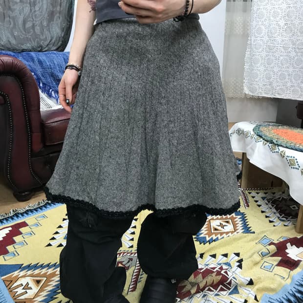 아날도바시니 디테일 미디스커트 