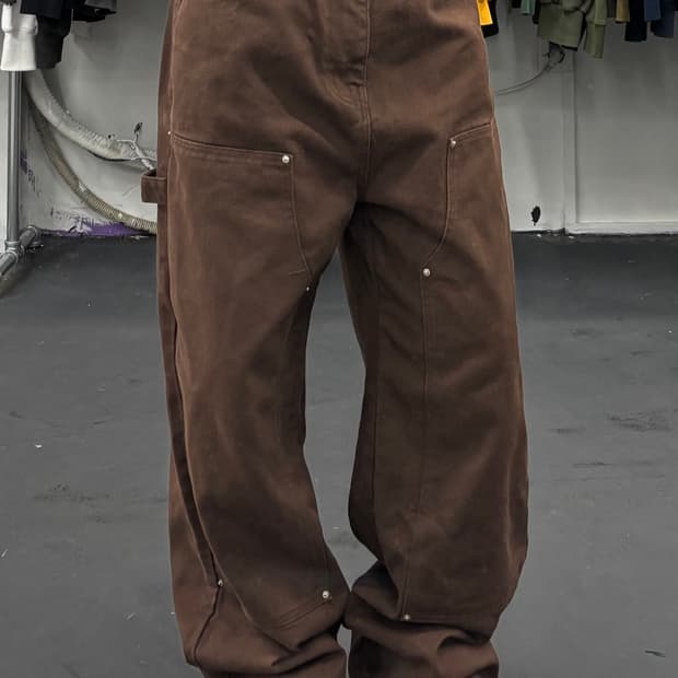 VTG 브라운 더블니 코튼팬츠