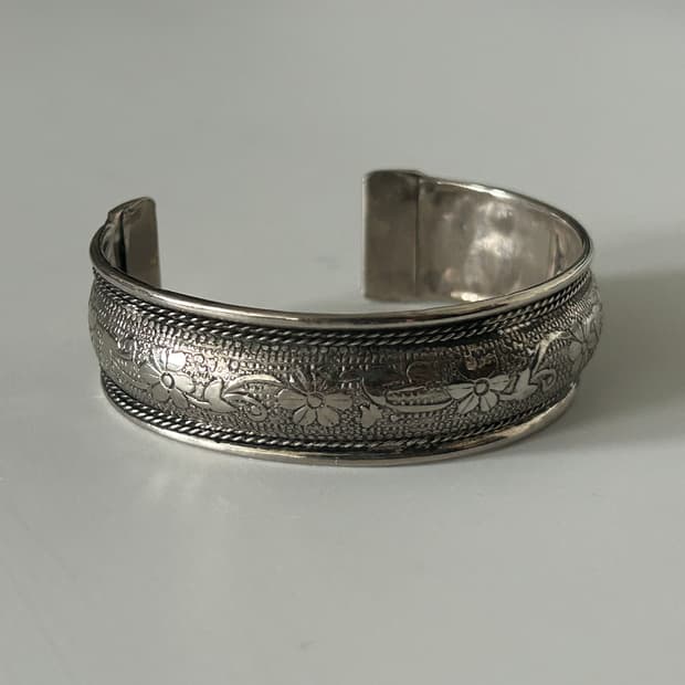 인도 메탈 음각 빈티지 뱅글