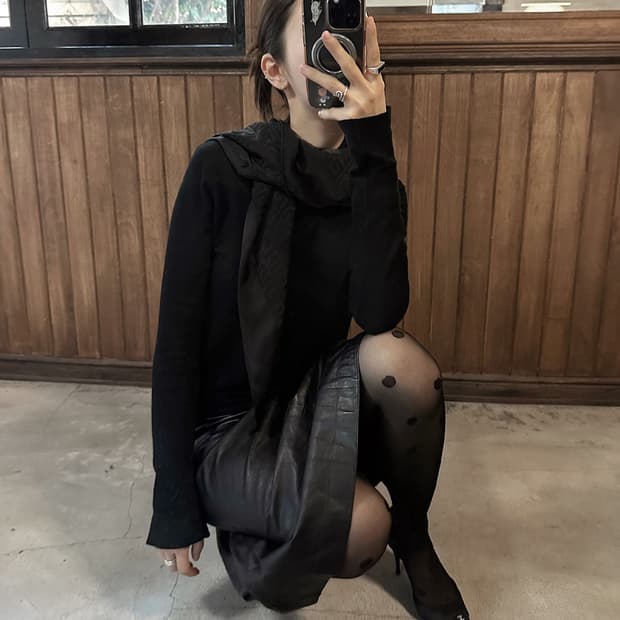 DES PRES leather skirt