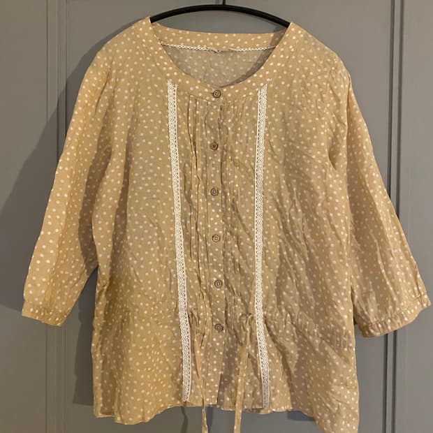 빈티지 모리걸 메이플필 더트 살구 블라우스