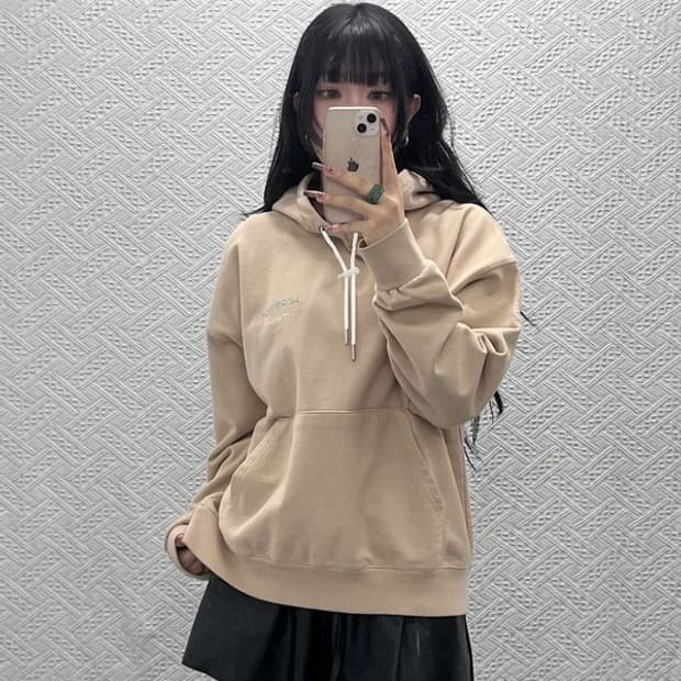 앤더슨벨 빈티지 키치 스티치 오트밀 후드티 M C11625