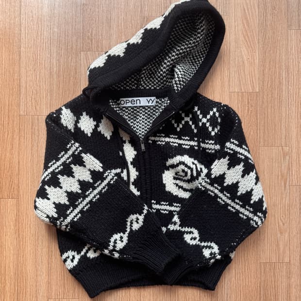 OPEN YY JACQUARD KNIT JACKET
