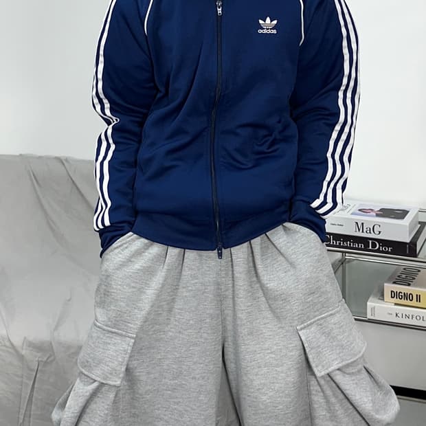 아디다스 네이비 슈퍼스타 트랙탑 져지 XL