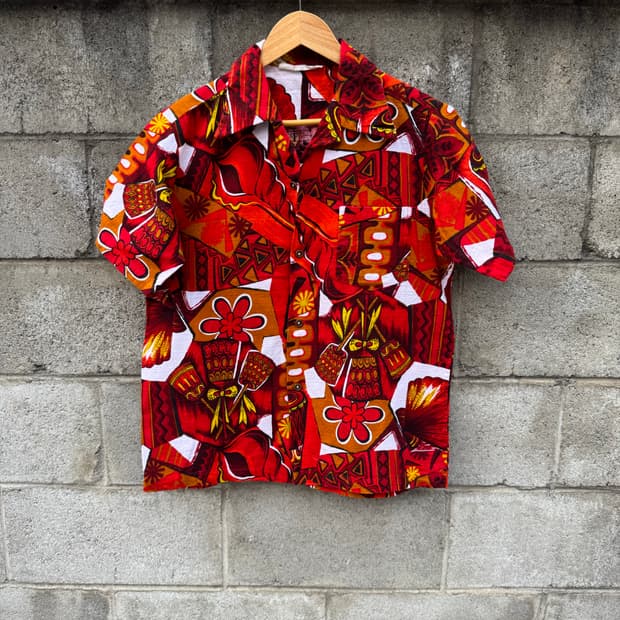 60~70s 빈티지 마원단 하와이안 셔츠 made in hawaii
