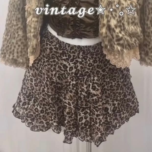 일본 빈티지 합정빈티지 호피스커트 (레오파드 스커트)