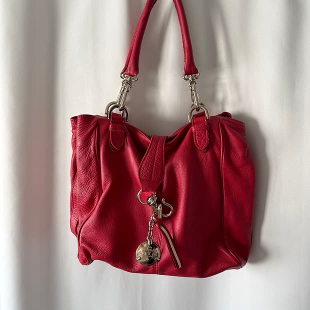 레드 레더 키체인 백