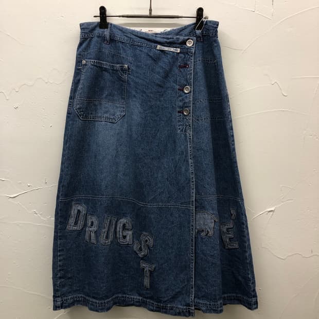 drugstore 데님 자수 스커트