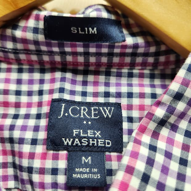 J.CREW 제이크루 슬림핏 플렉스 워시드 체크 셔츠