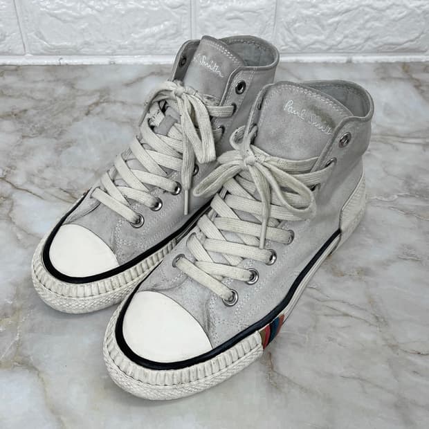Paul Smith 스웨이드 하이탑 스니커즈 라이트그레이 UK6