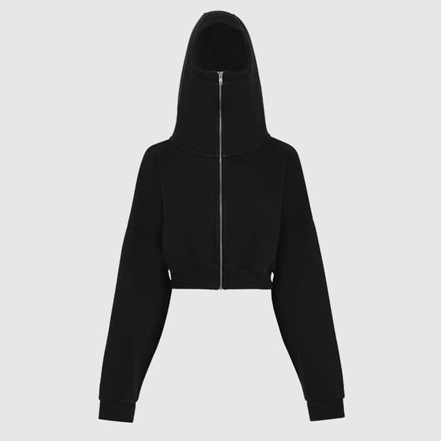 ENTIRE STUDIOS CROPPED FULL ZIP (SOOT)
