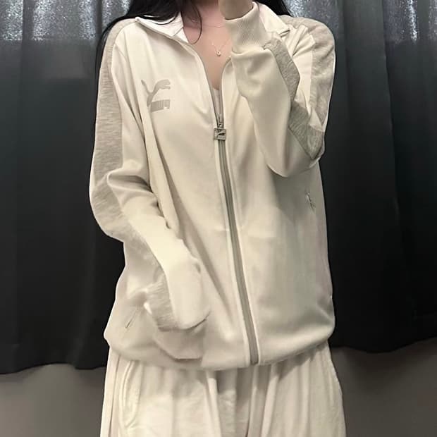 퓨마 화이트 실버 져지 