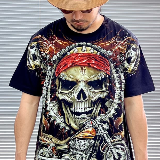 열정 빨간띠 스컬 바이크 