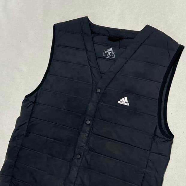 S 아디다스 블랙 경량 다운 베스트