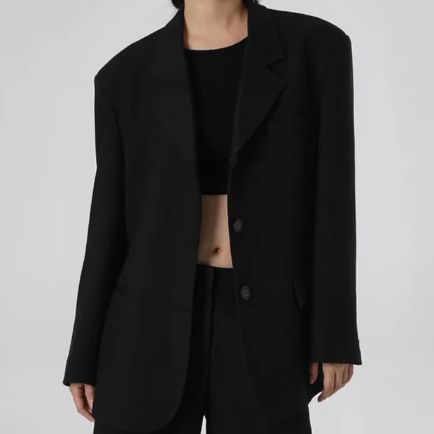 블랙업 도미닉 오버핏 자켓 (블랙)