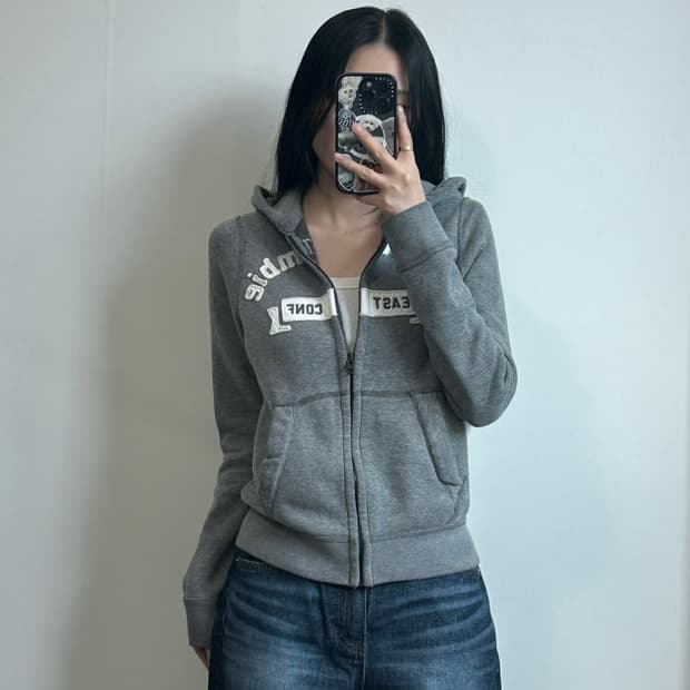 아베크롬비 y2k 와투케 그레이 딱붙 후드집업