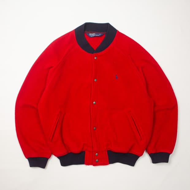 80s 폴로 랄프로렌 플리스 자켓 레드