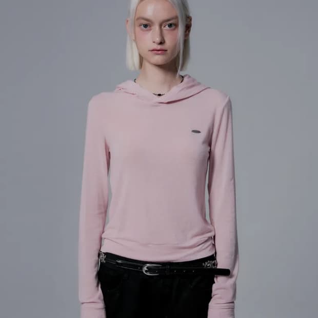 밀리언코르 로고 후드 롱 슬리브