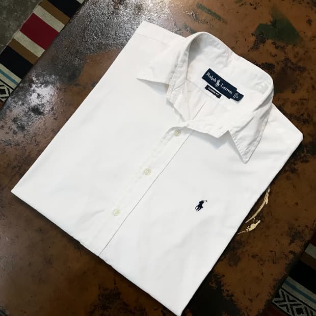 폴로랄프로렌 화이트 코튼 셔츠 남성 105 110 사이즈