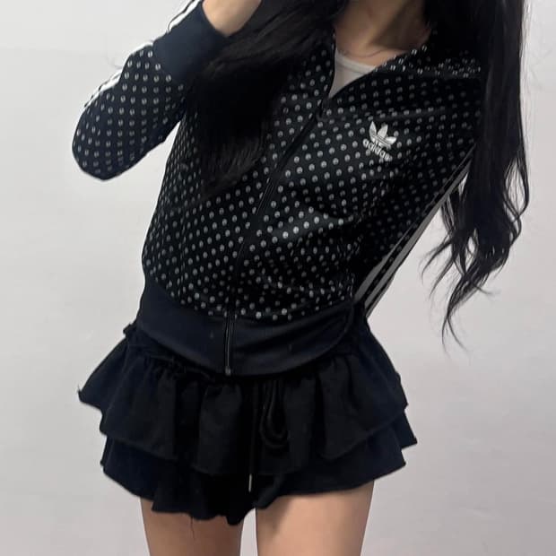 아디다스 맆 도트 땡땡이 걸즈 트랙탑 희귀져지(90)