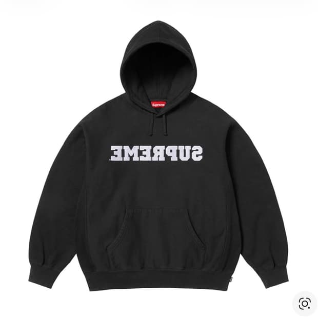 슈프림 리버스 후드 스웨트셔츠 블랙 XL