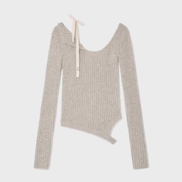 텍O) 글로니 아이사 니트 탑 포그 그레이 M