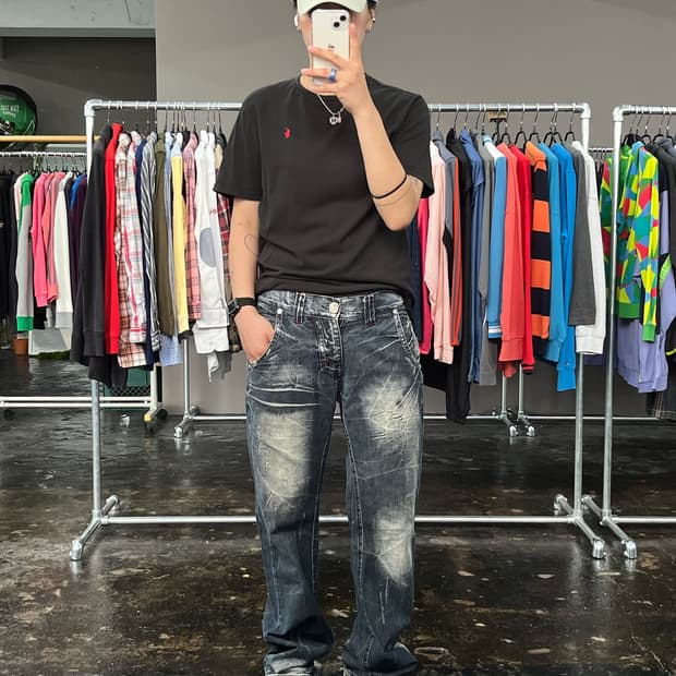 KELLO JEANS Y2K 데님 팬츠 