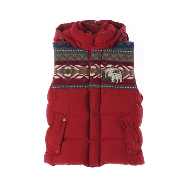 Jeep 노르딕 패턴 베어 패치 덕다운 베스트 S