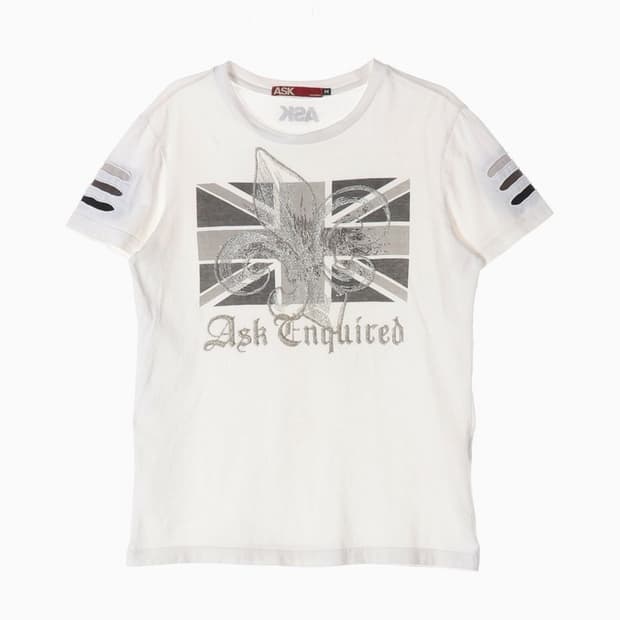 ASK 유니언잭 그래픽 반팔티 M