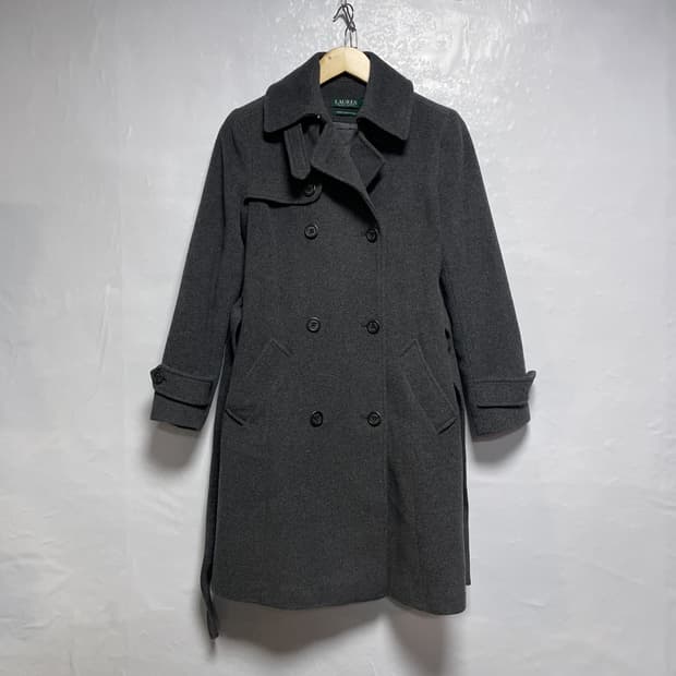 랄프로렌 캐시미어 혼방 모직 더블코트 그레이 150/76A