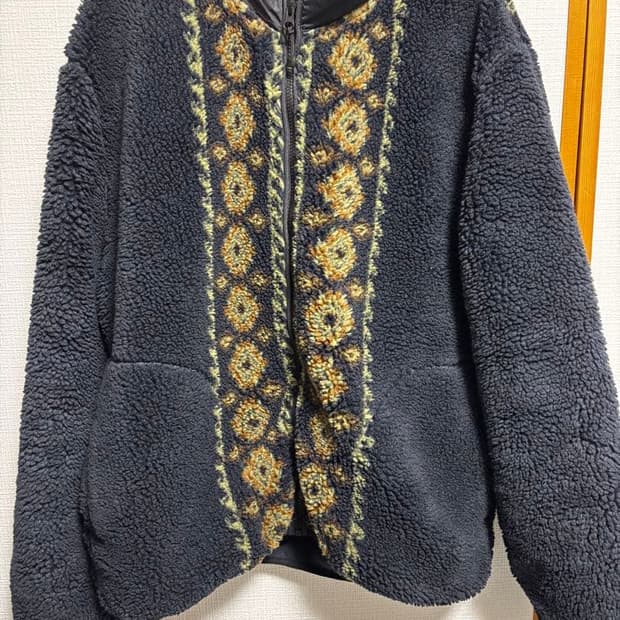 스투시 x 노마 리마 자카드 쉐르파 자켓 블랙