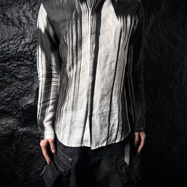 nude:mm Abstract Ink Stripe Shirt