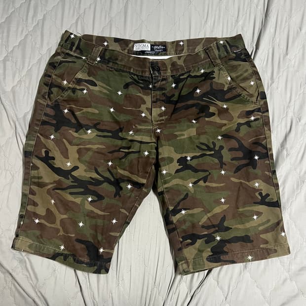 스티그마 밀리터리 반바지 XXL 빈티지 카모 팬츠 구제