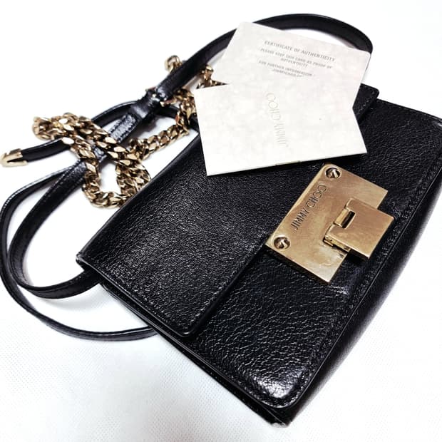 지미추 레더 체인 숄더백 미니백 투웨이백 가방 핸드백 /상태좋음