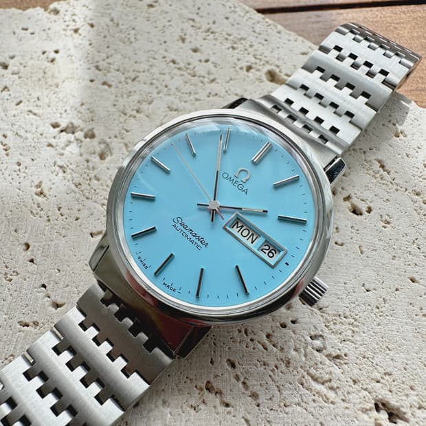 정품 오메가 씨마스터 뻐뻐시 터키블루 오토매틱 시계