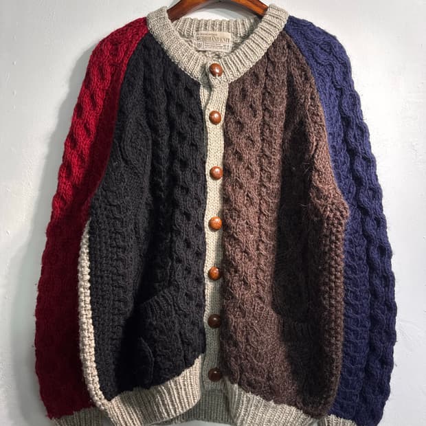 WEBB HANDKNIT 웹 헤비울 핸드니트 울100 가디건 M C506