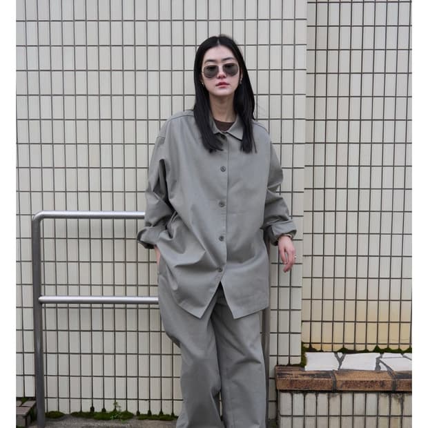 악토브헤 / Cotton shacket / Sage Gray
