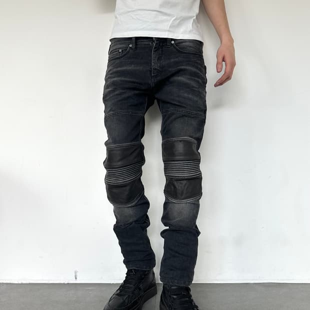 닐바렛 바이커 레더 패널 슬림진