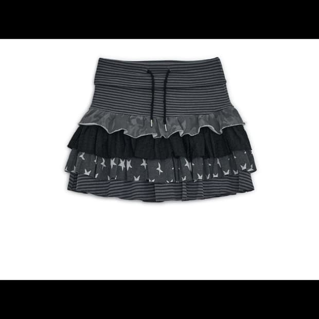 허그유어스킨 레이어드 스커트 차콜