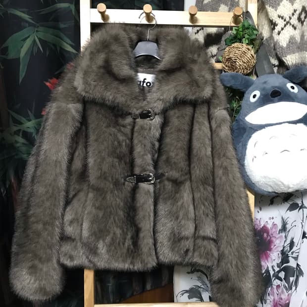 라라폭스 브라운 버클 퍼 자켓 (시즌off sale가❤️)