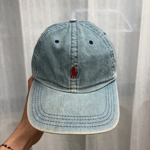 00s polo 폴로 랄프로렌 빈티지 데님 볼캡 모자