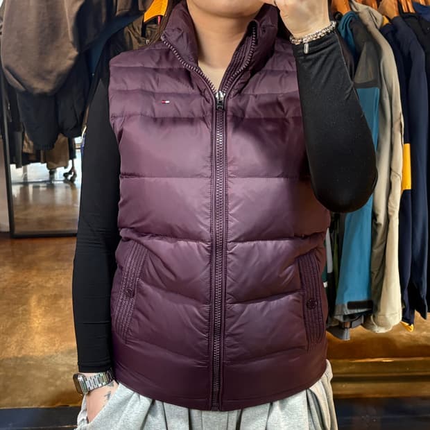 타미힐피거 퍼플 패딩 베스트