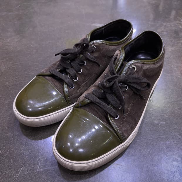 랑방 벨루어 스웨이드 레더 브라운 올리브 스니커즈 7 (260)