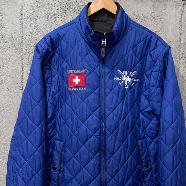 랄프로렌 폴로 스위스 레이싱 리버시블 퀼팅 자켓 (M) 