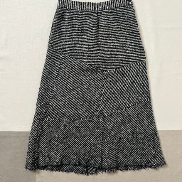 꼼데가르송 트위드 울 트위스트 스커트 comme des garcons 