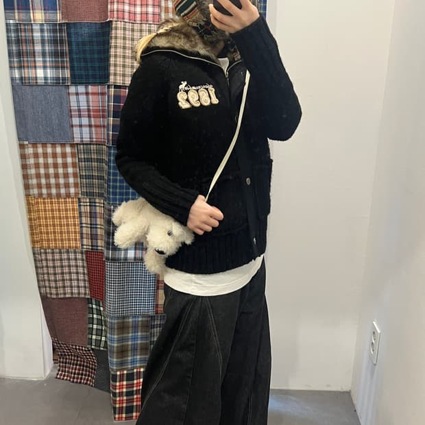 아베크롬비 니트 퍼 집업