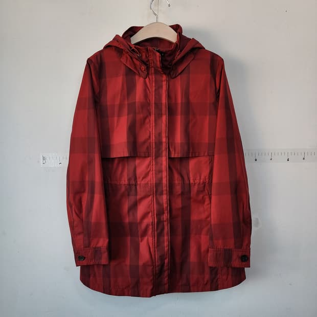닥스 레드 체크 후드 바람막이