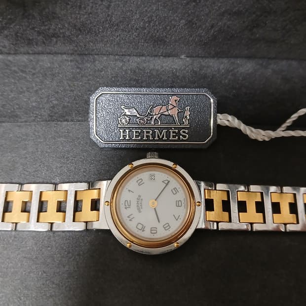 정품 풀박)에르메스 클리퍼 콤비 시계