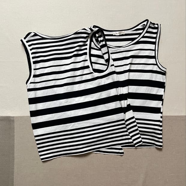 꼼데가르송 스트라이프 랩 레이어드 탱크탑 comme des garcons