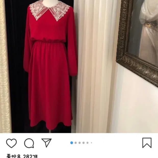 레트로문 레드 원피스